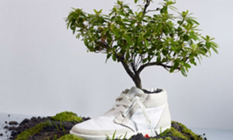 Schoenen eindigen als bosje bloemen