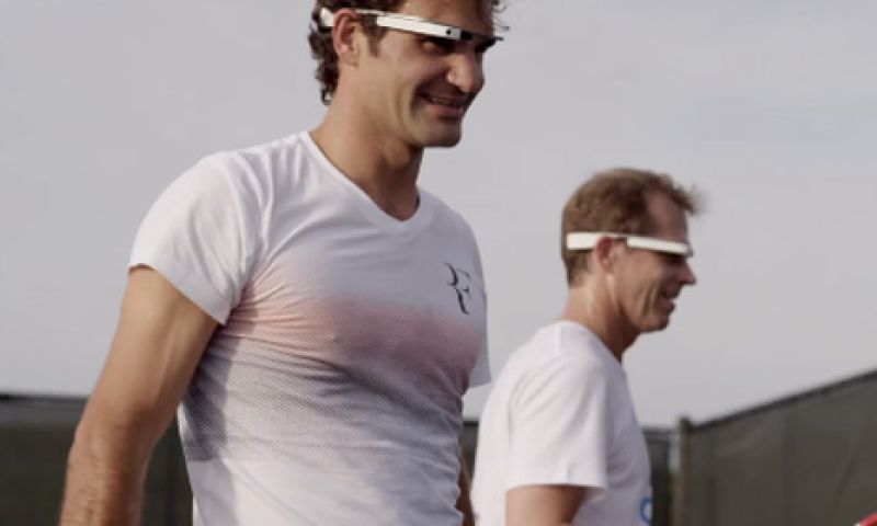 Roger Federer through Glass