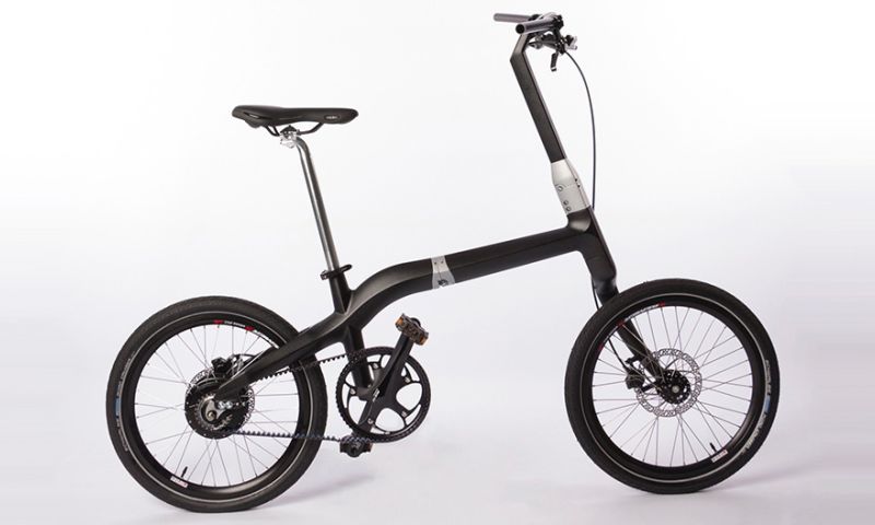 Met een druk op de knop vouw je deze fiets op