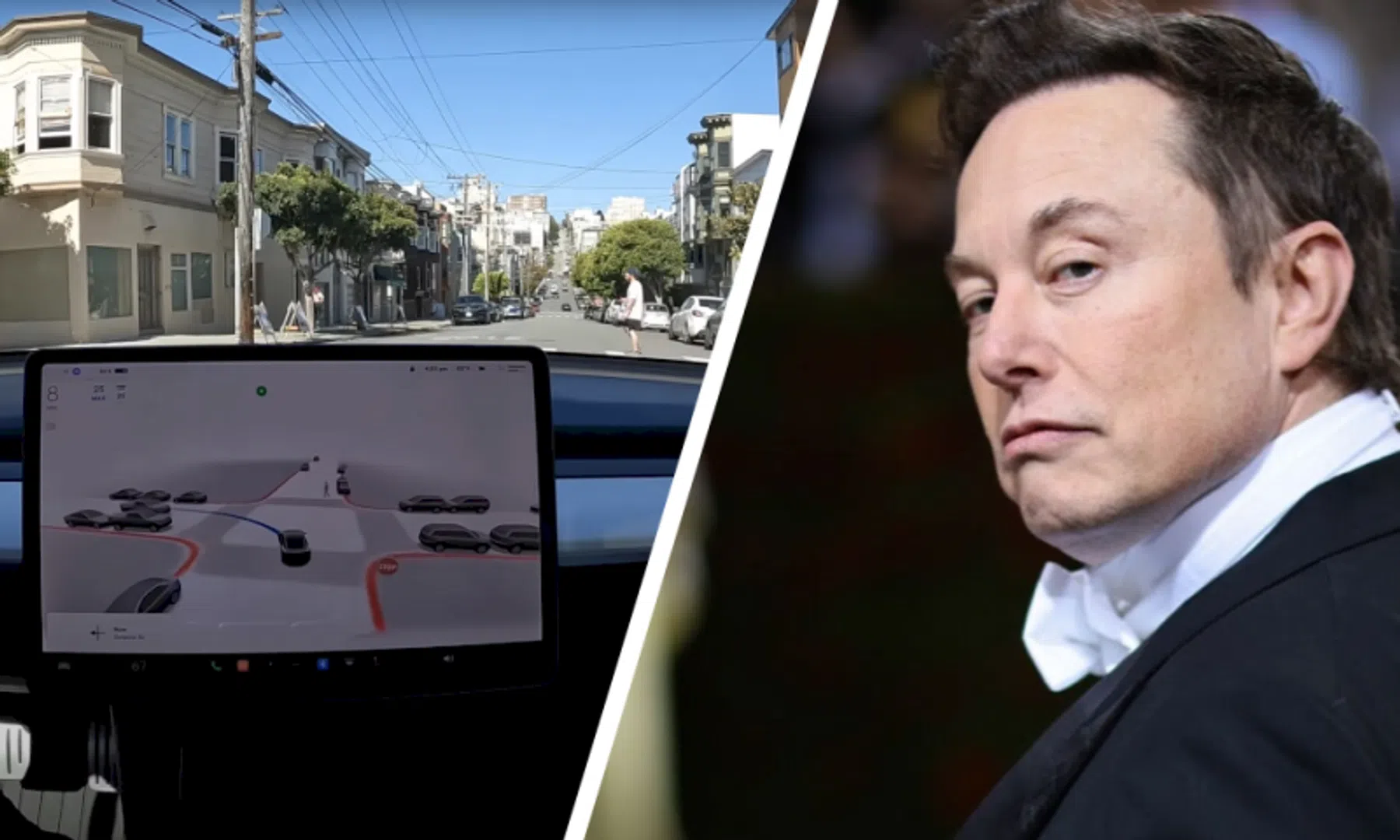 elon musk tesla zelfrijdende software full self driving