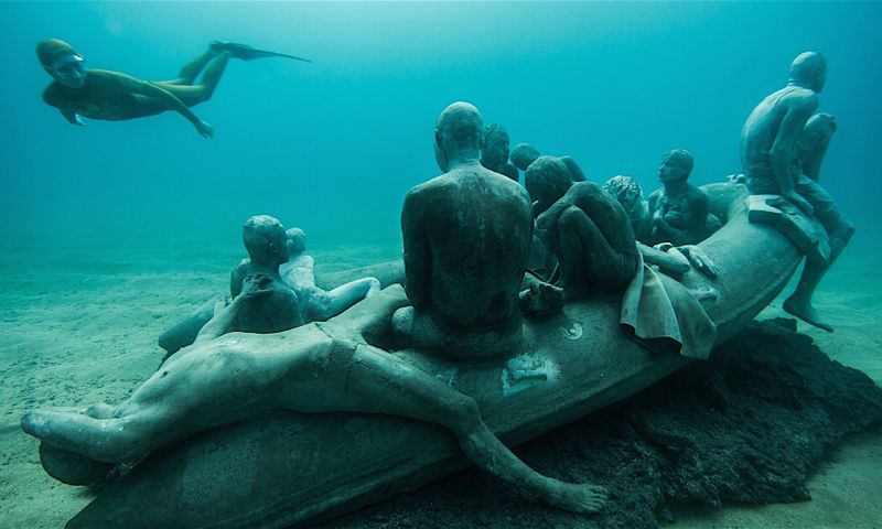 Museum op de bodem van de oceaan