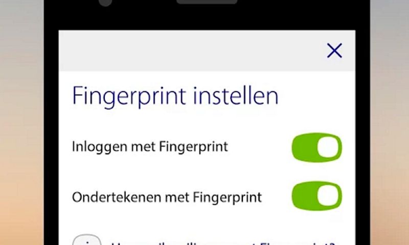 Inloggen met vingerafdruk in Android-app Rabobank