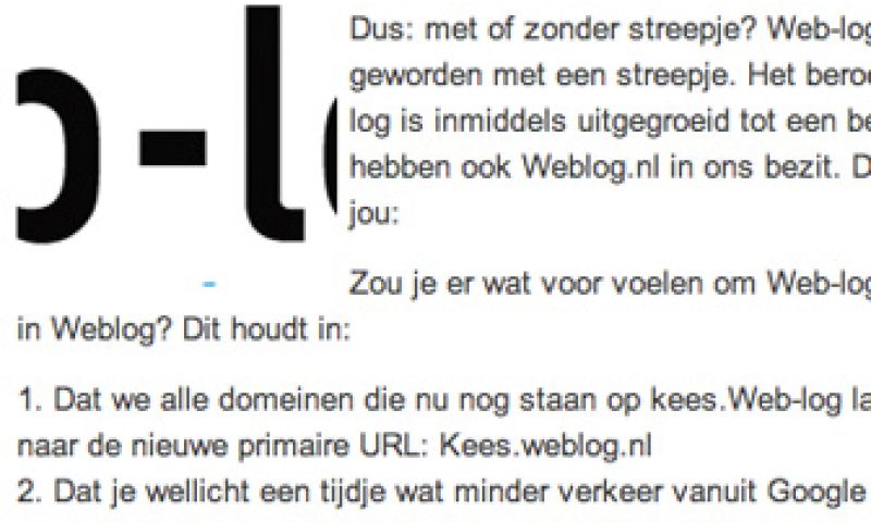 Met of zonder streepje?