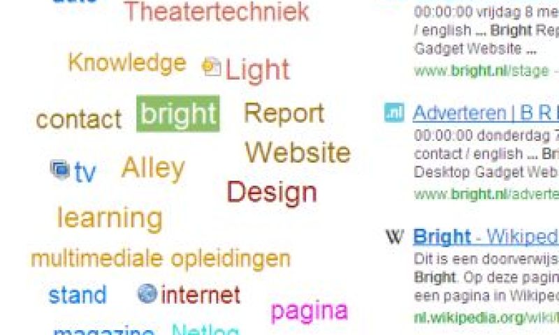 Zoekresultaten Hulbee in tagcloud