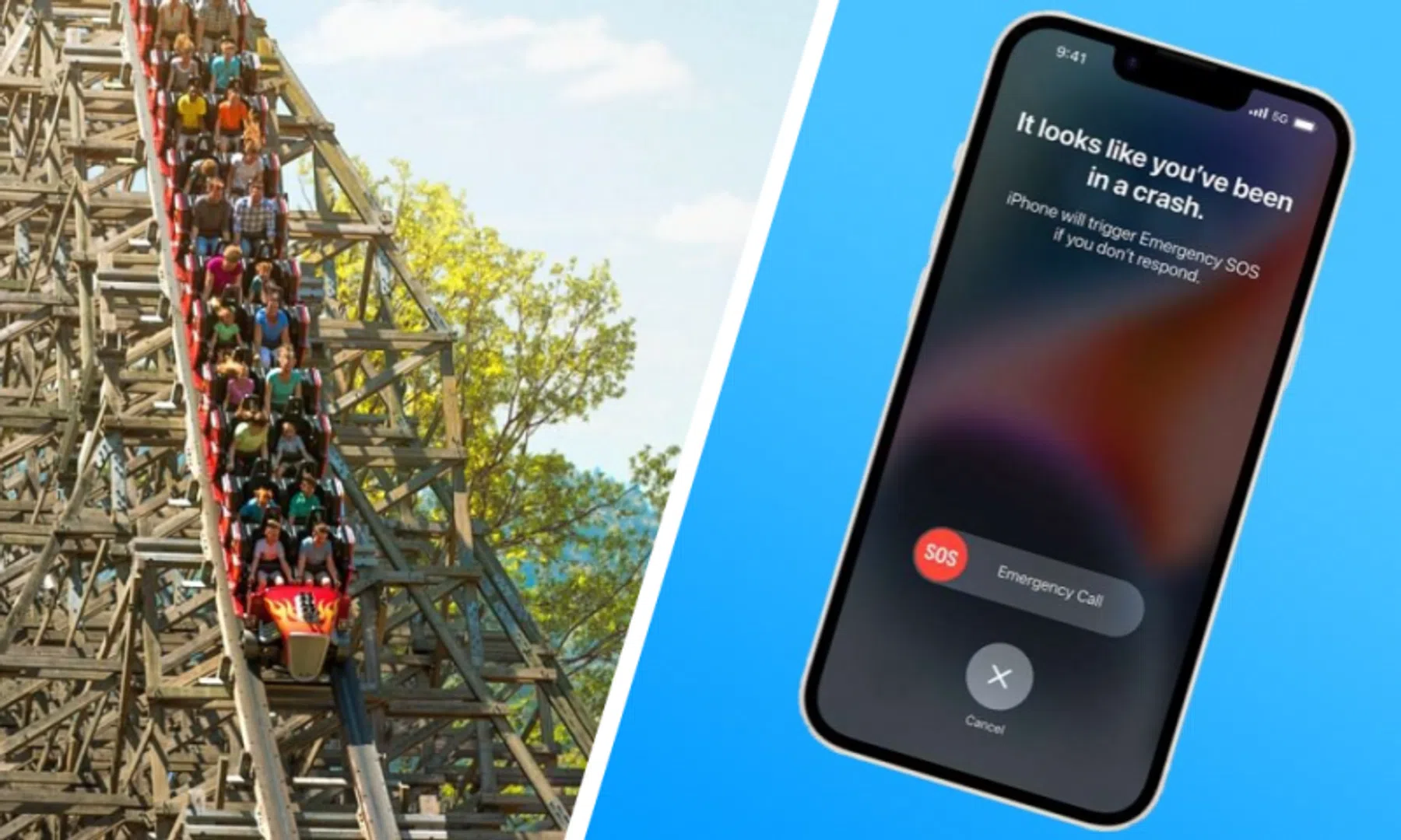 iPhone apple watch ongelukdetectie car crash detection achtbaan roller coaster