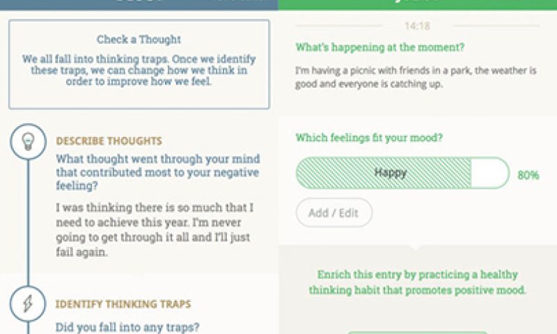 App Moodnotes werkt als digitale therapeut