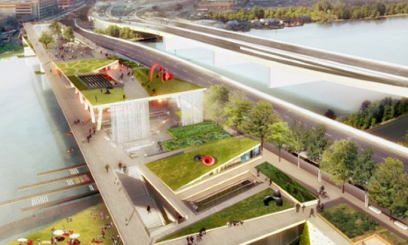 Bouw 'sociale' brug Rem Koolhaas in Washington begonnen