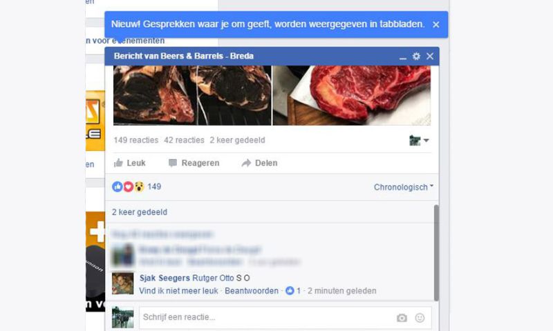 Nee hè Facebook, niet nog een tabblad voor chats