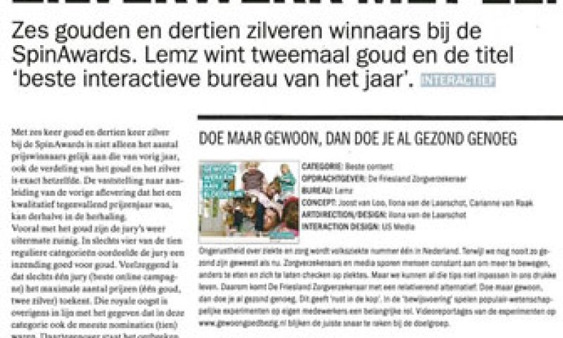 Spin Awards uitgelekt door Adformatie