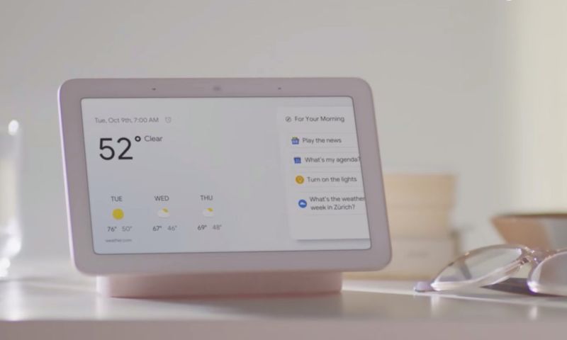 Google Nest Hub ultrasone technologie weet of je in de buurt bent