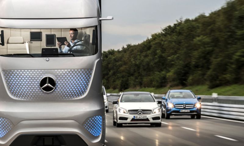 Mercedes werkt aan futuristische zelfrijdende truck