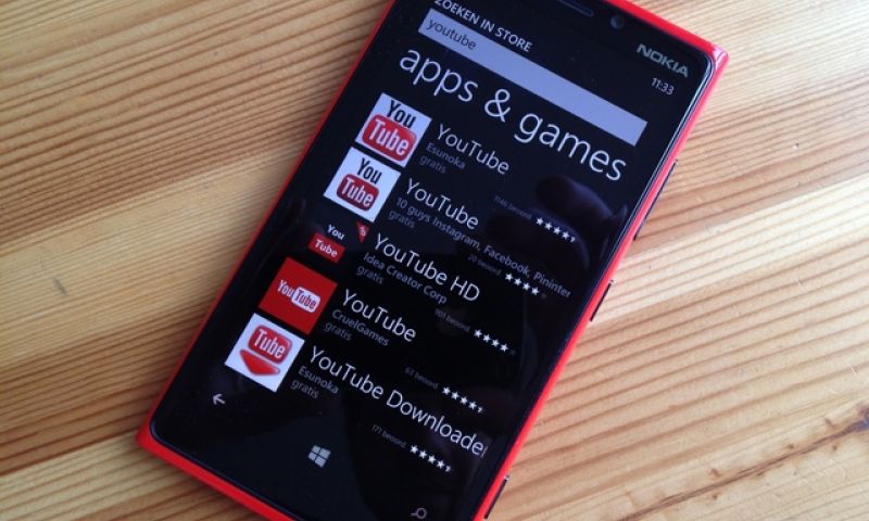 Microsoft is boos op Google om YouTube-app