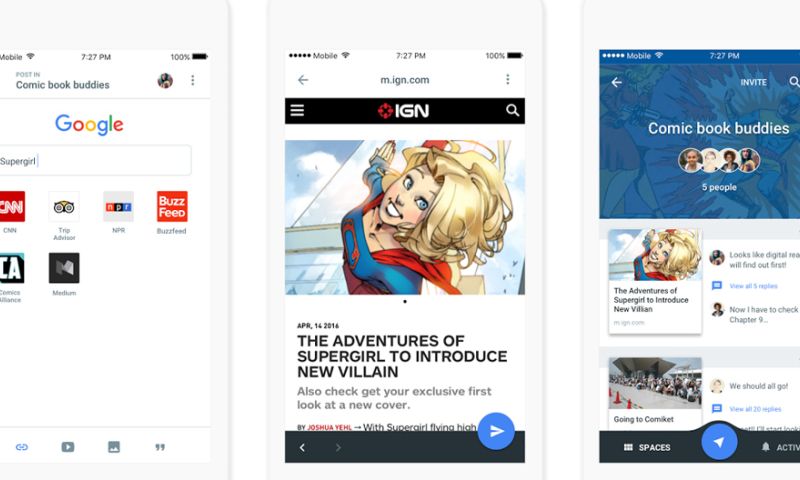 Google lanceert app voor delen links en video's in kleine groepen
