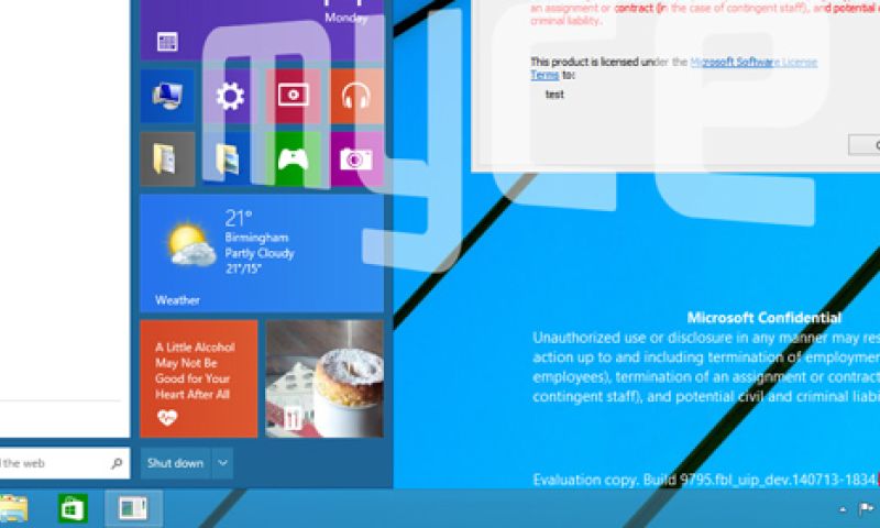 Zo gaat het nieuwe startmenu in Windows 9 eruit zien