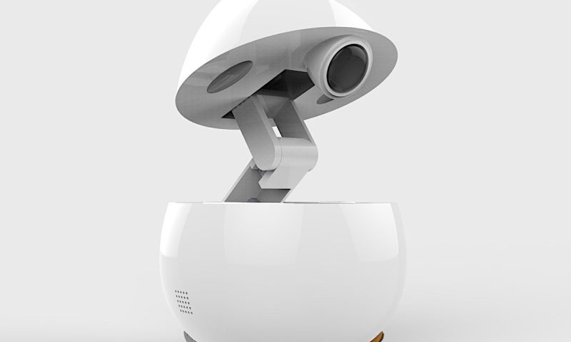 Beamerbot rijdt rond, praat en projecteert