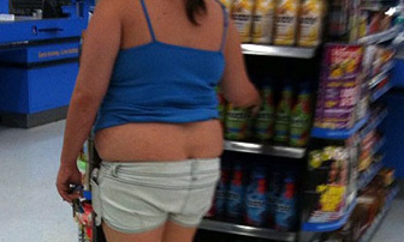 Tijgerleggings in de supermarkt