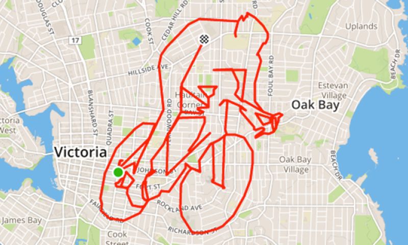 strava app fietsen plaatjes tekenen delen plattegrond gps figure running biking