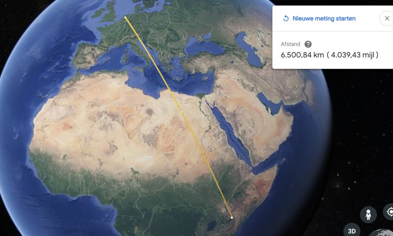 Bij Google Earth kan je nu alles meten
