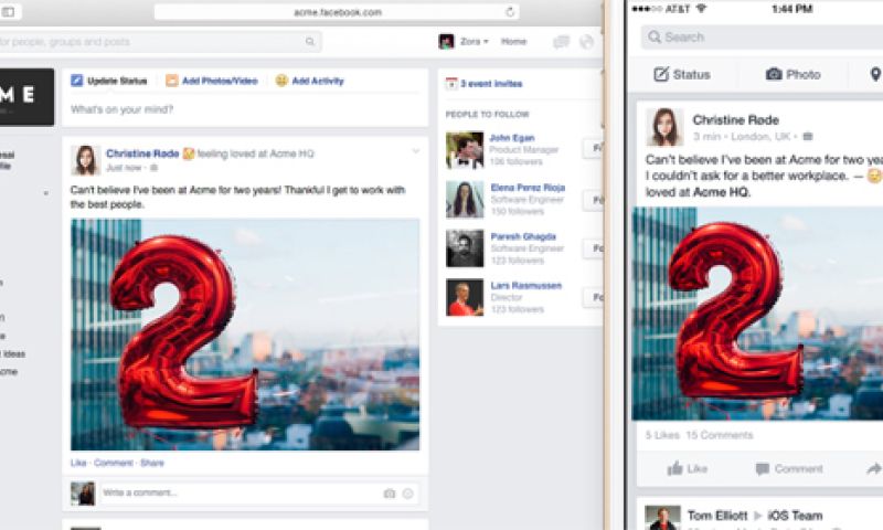 Facebook lanceert Yammer-rivaal Facebook At Work