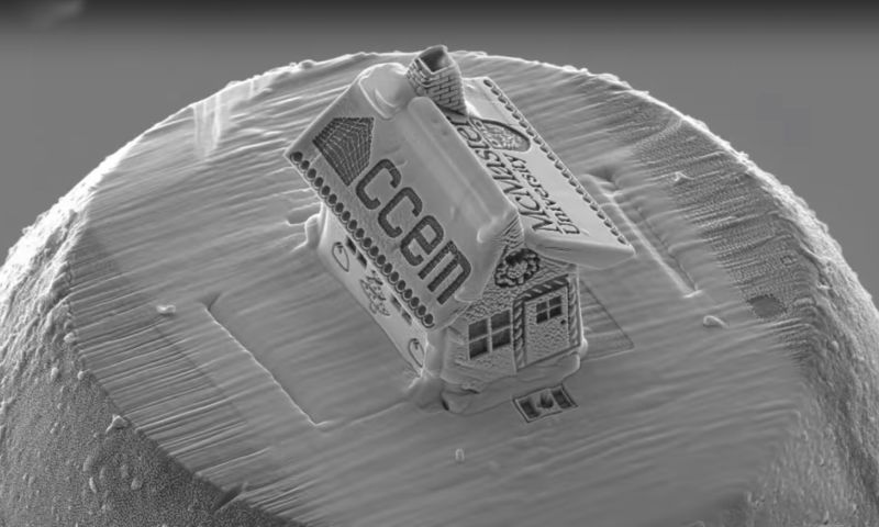 's Wereld kleinste kersthuisje kleiner dan een mensenhaar