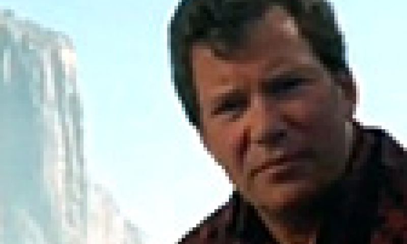 Captain Kirk is climbing a mountain