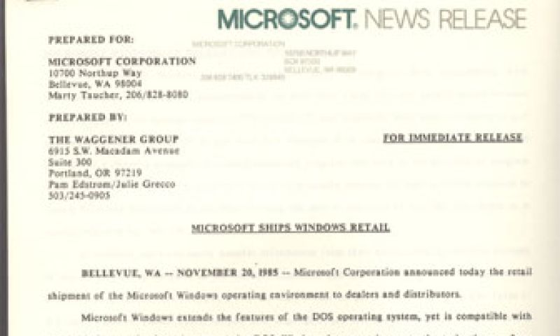 Press kit Windows 1.0 online