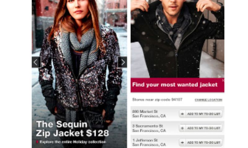 Gap gebruikt Foursquare-button in online ads