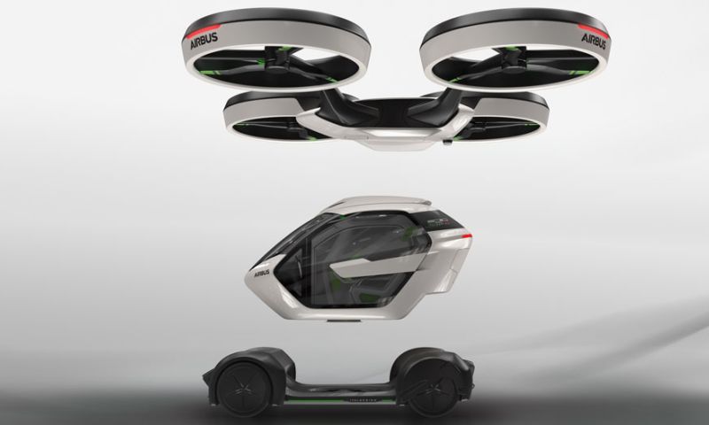 Modulaire conceptauto van Airbus kan rijden en vliegen