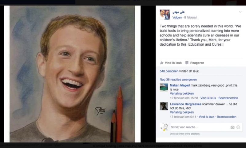 Makkie: 2000 likes halen met een gejatte Zuckerberg-illustratie