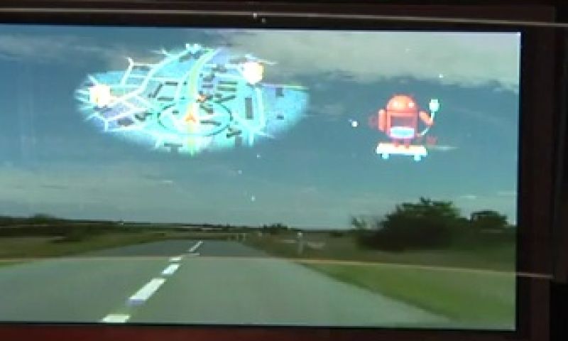 Laser toont mobiele navigatie-app op voorruit