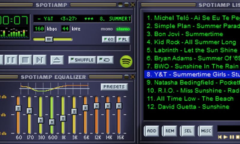 Spotify brengt ode aan Winamp met Spotiamp