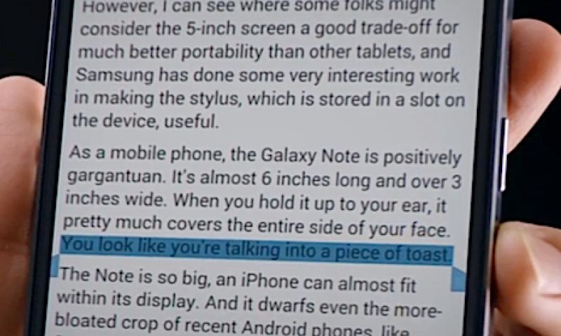 Samsung maakt grote iPhone 6 Plus belachelijk