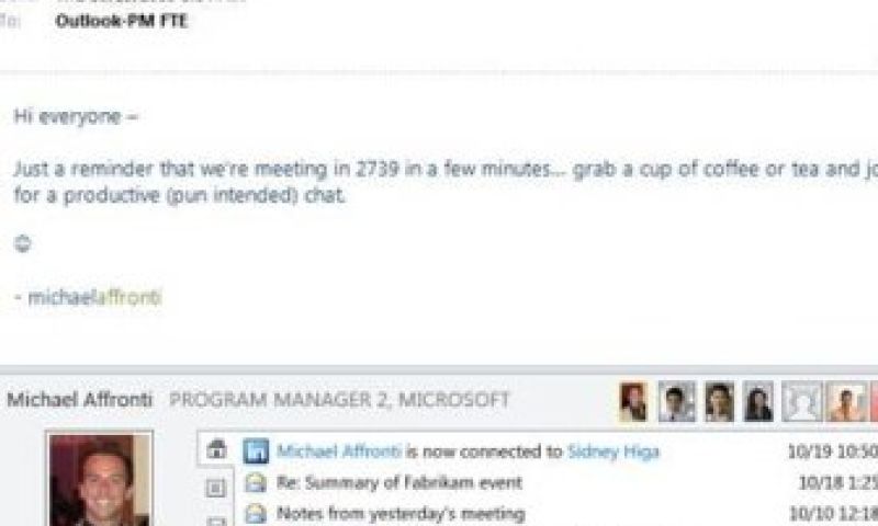 LinkedIn komt Outlook binnen