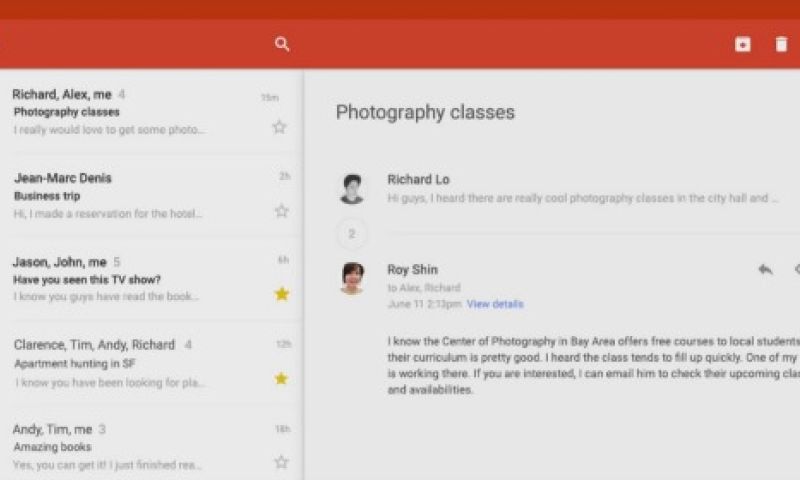 Gmail met Material Design