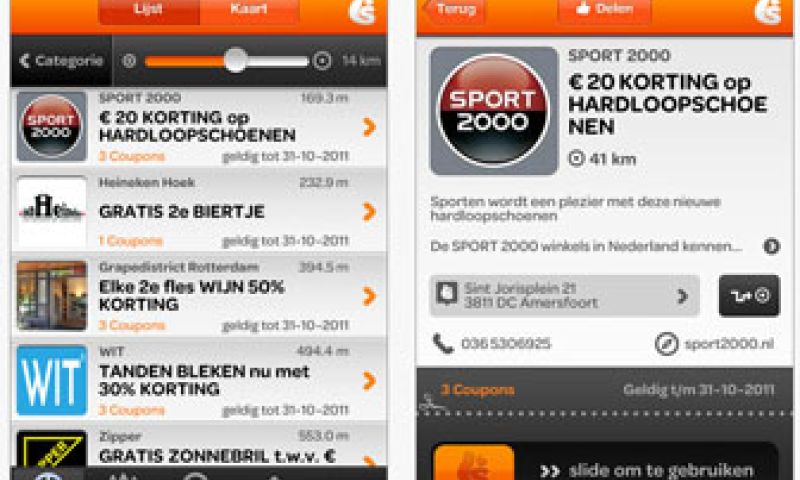 Location based kortingsbonnen op je mobiel