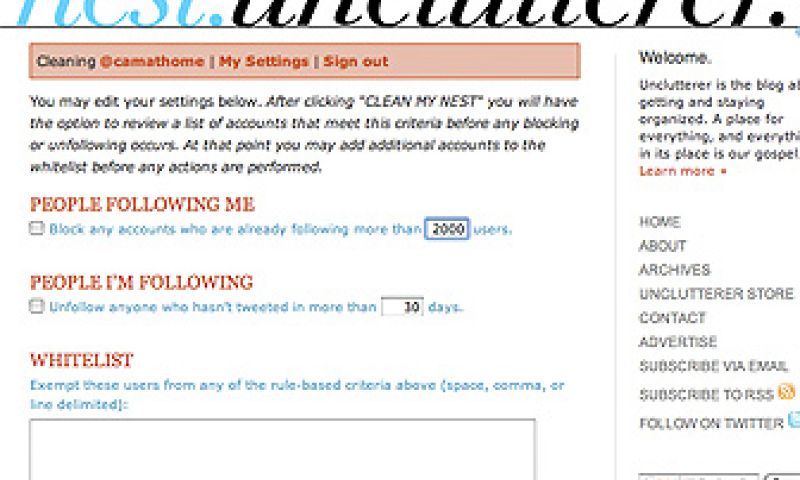 Nest unclutterer