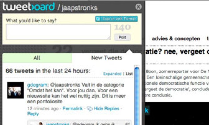 Integreer Twitter-reacties in je site met Tweetboard