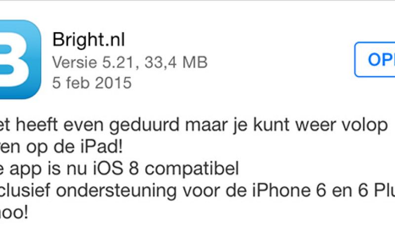 Update voor Bright iOS en Windows Phone apps