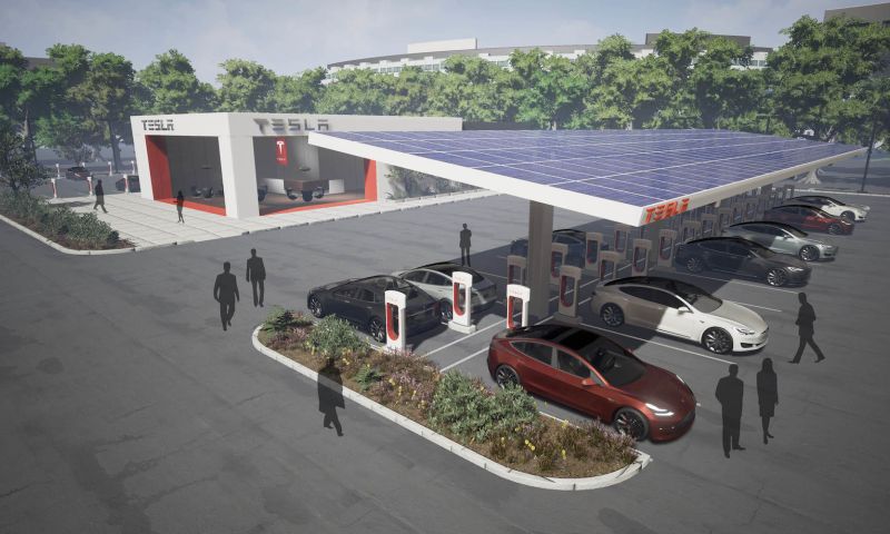 Tesla komt met 'mega-superchargers'