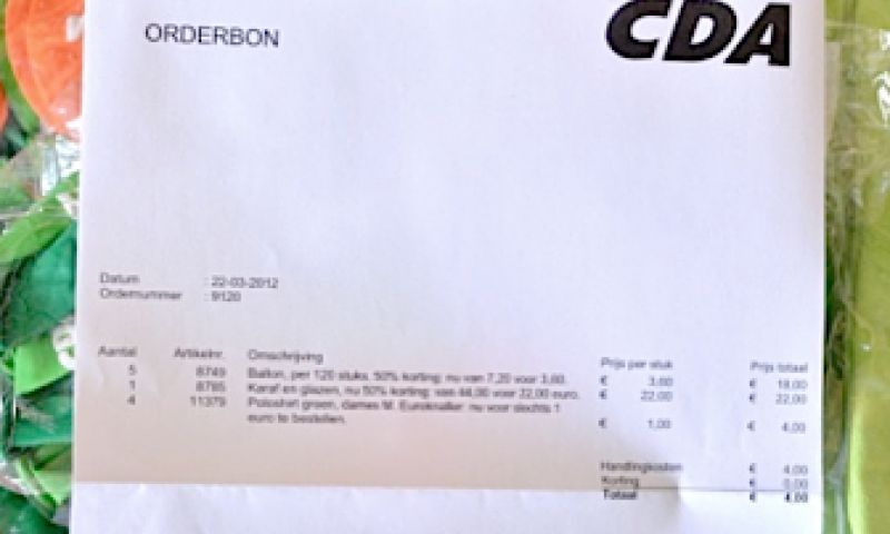 Online shoppen bij CDA door fout gratis