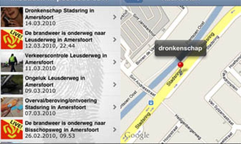 Nu ook iPhone-app van Misdaadkaart.nl