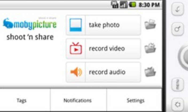 Geldprijs en Android-app voor Mobypicture