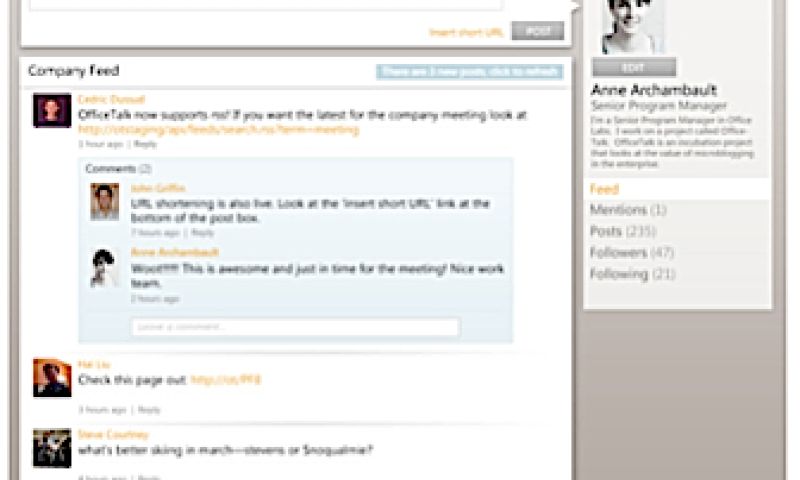 Microsoft Officetalk is twitterkloon voor kantoor