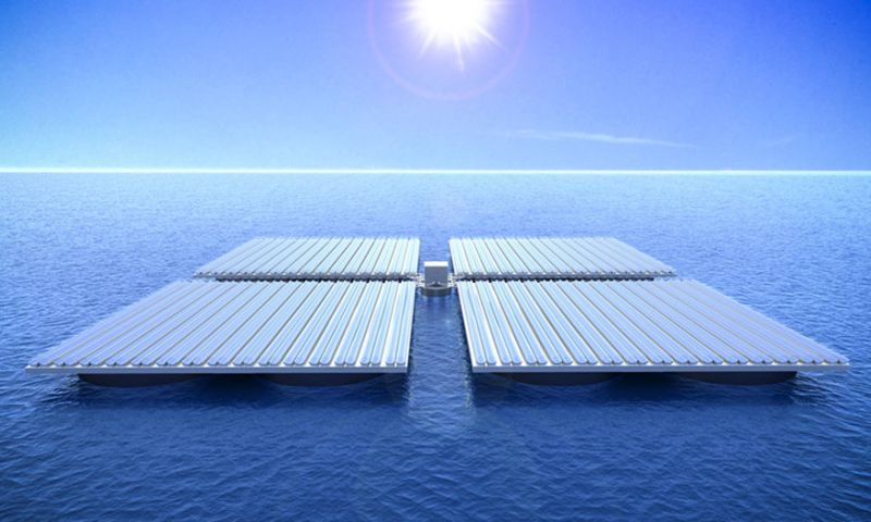 Dit platform met zonnepanelen overleeft ruwe zee
