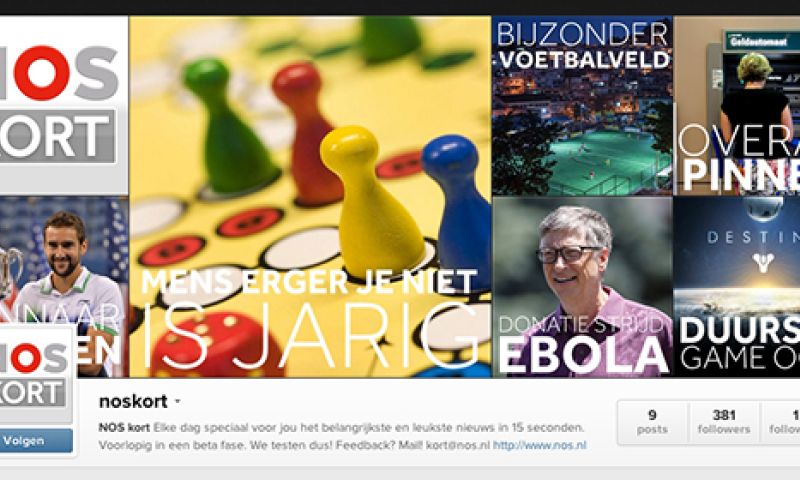 Kort, korter, kortst. NOS brengt nieuws in 15 sec op Instagram