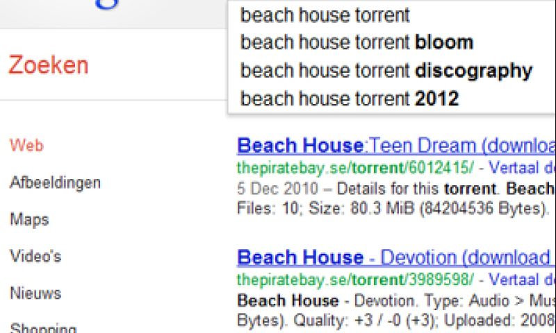 Verbod op ‘torrent’ als autocomplete in Google