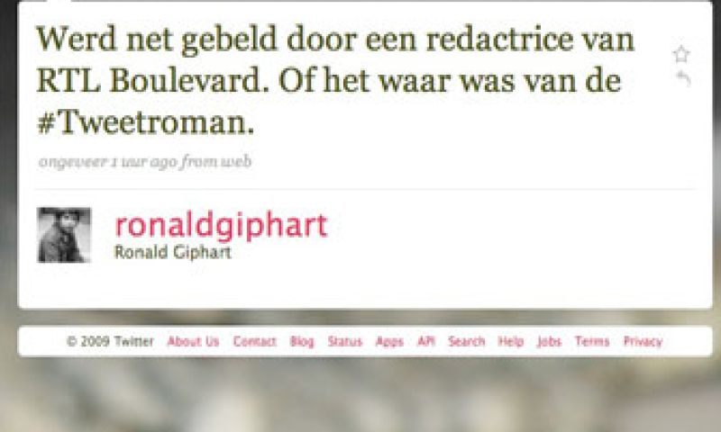 Ronald Giphart begint Twitterroman