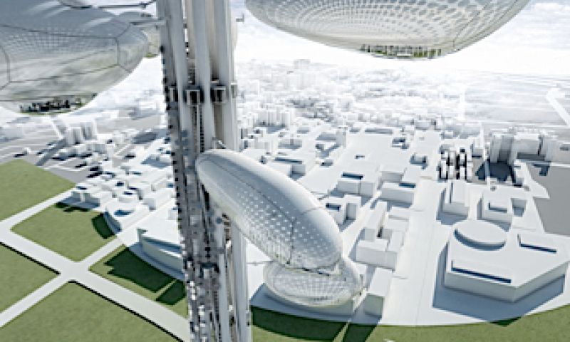 Een boom van een wolkenkrabber