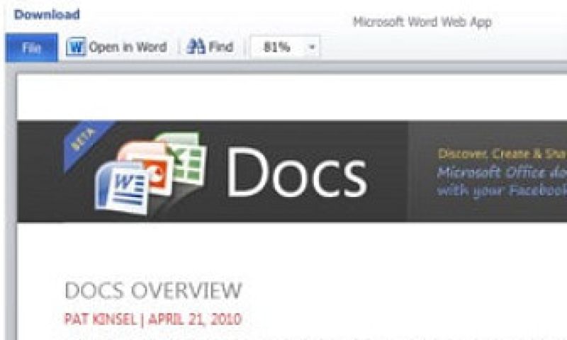Microsoft en Facebook samen tegen Google Docs