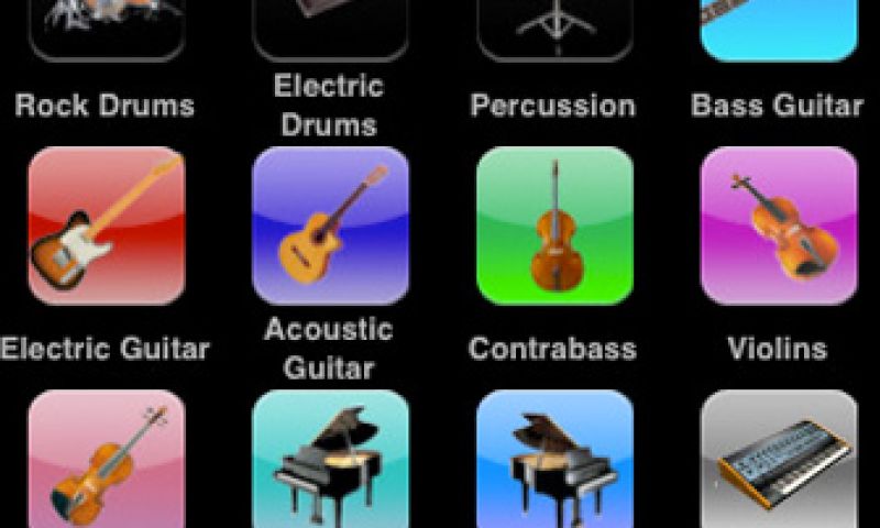Muziekapp met zestien instrumenten